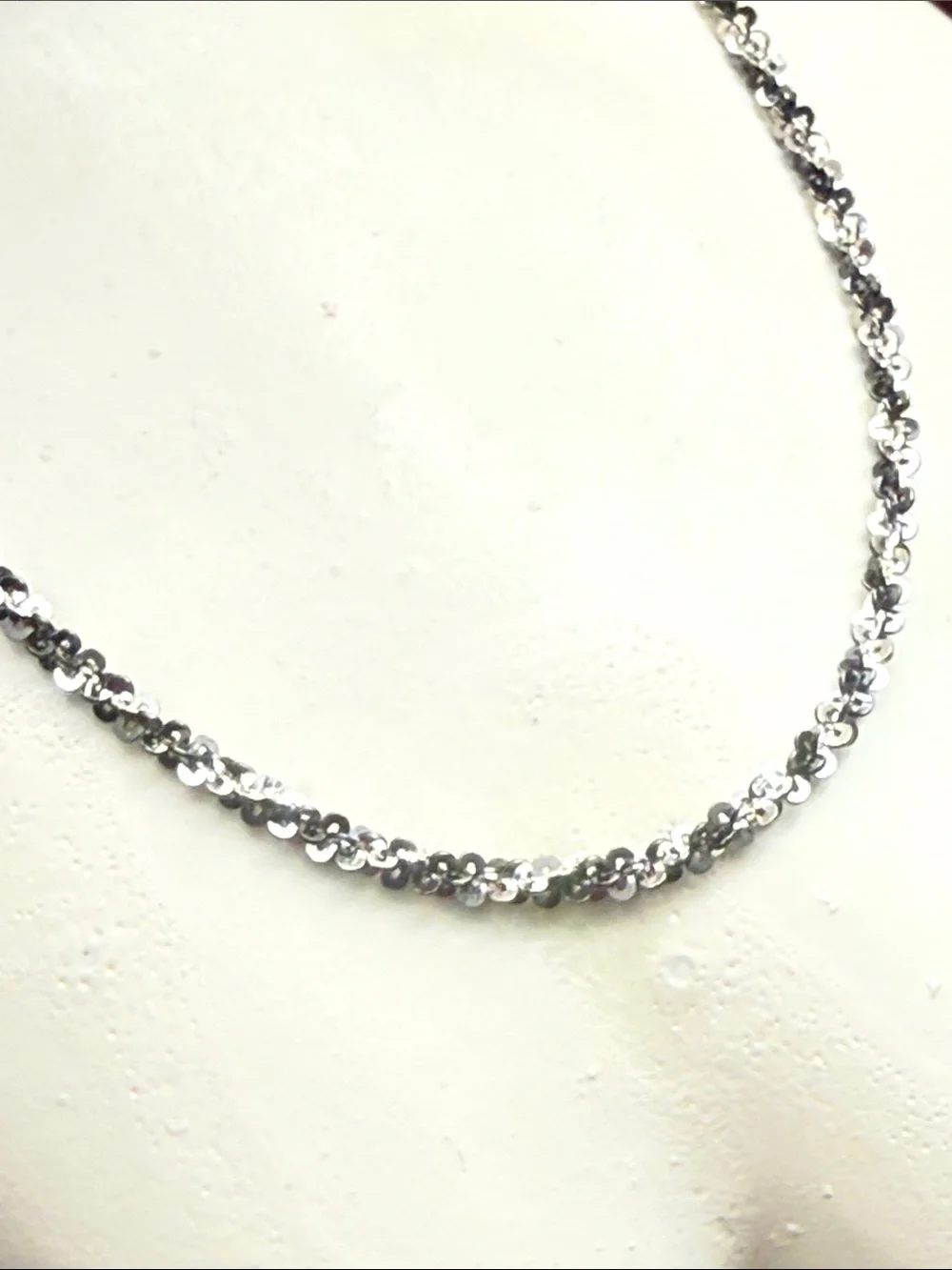 925 SOLID STERLING SILVER Salt&Pepper/Gunmetal twisted rope bracelet 8” NEW